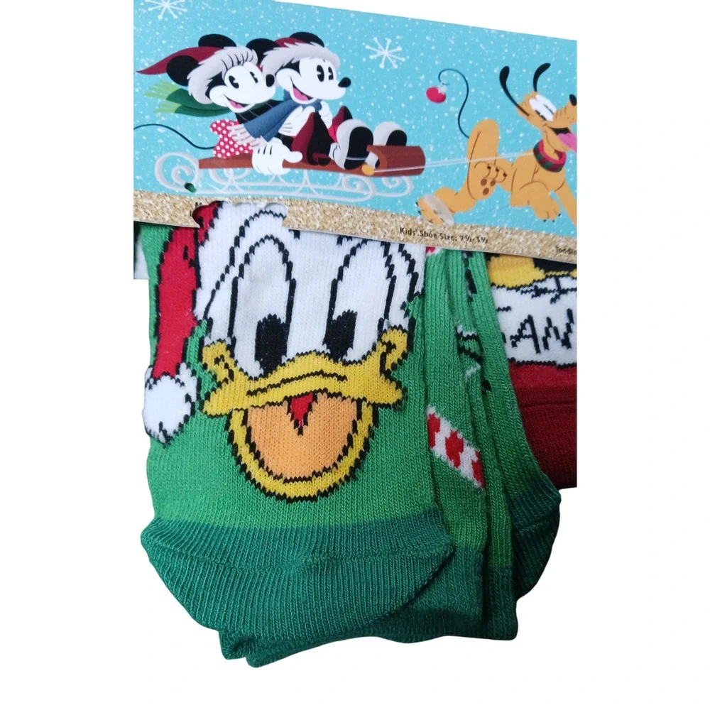 Disney Mickey Donald Duck and Pluto Matching Family Pack Holiday Sock Set 3 Pair